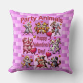 バレンタインデー踊りカップル「パーティー動物」 クッション (正面)