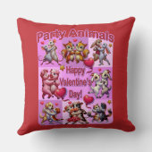 バレンタインデー踊りカップル「パーティー動物」 クッション (裏面)