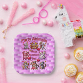 バレンタインデー踊りカップル「パーティー動物」 ペーパープレート (パーティー)