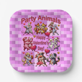 バレンタインデー踊りカップル「パーティー動物」 ペーパープレート