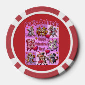 バレンタインデー踊りカップル「パーティー動物」 ポーカーチップ (裏面)