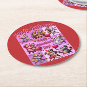 バレンタインデー踊りカップル「パーティー動物」 ラウンドペーパーコースター (アングル)