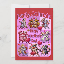 バレンタインデー踊りカップル「パーティー動物」 招待状