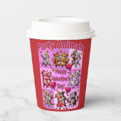 バレンタインデー踊りカップル「パーティー動物」 紙コップ (裏面)