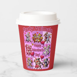 バレンタインデー踊りカップル「パーティー動物」 紙コップ