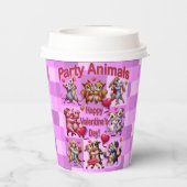 バレンタインデー踊りカップル「パーティー動物」 紙コップ (裏面)