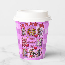 バレンタインデー踊りカップル「パーティー動物」 紙コップ