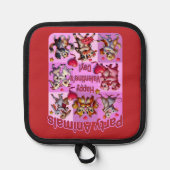 バレンタインデー踊りカップル「パーティー動物」 鍋敷き (正面)