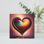 バレンタインデー輝くハートブパーソナライズされたライトI 招待状 (スタンド正面)