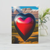 バレンタインデー輝くハートブパーソナライズされたライトI 招待状 (スタンド正面)