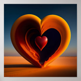 バレンタインデー輝くハートブパーソナライズされたライトP ポスター