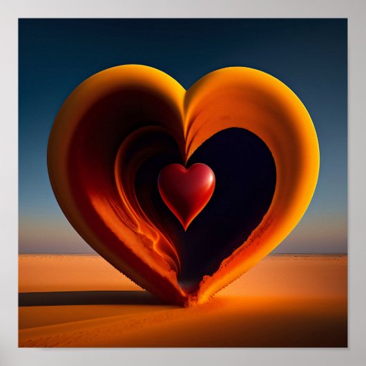 バレンタインデー輝くハートブパーソナライズされたライトP ポスター (正面)