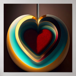 バレンタインデー輝くハートブパーソナライズされたライトP ポスター