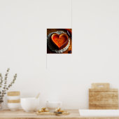 バレンタインデー輝くハートブパーソナライズされたライトP ポスター (キッチン)