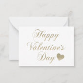 バレンタインデー金ゴールドグリッターハート ノートカード (正面)