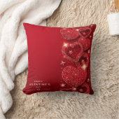 バレンタインデー金ゴールド星きらめくハート赤 クッション (ブランケット)