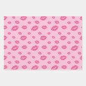 バレンタインデー金ゴールド赤口紅キス ラッピングペーパーシート (正面2)