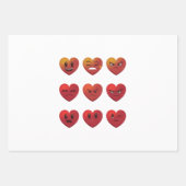 バレンタインデー間抜け顔ハートおもしろい ラッピングペーパーシート (正面)