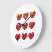 バレンタインデー間抜け顔ハートおもしろい ラージ壁時計 (傾斜)
