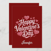 バレンタインデー限定 赤いハートの特別なカード シーズンカード (正面/裏面)