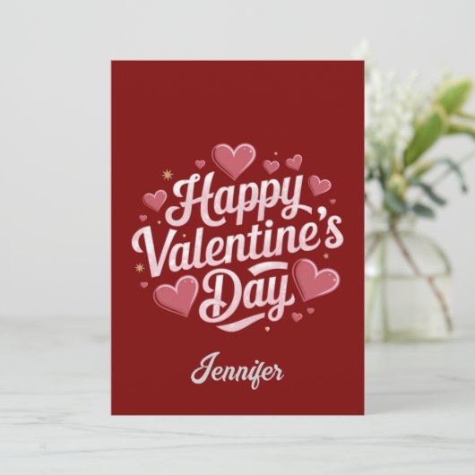 バレンタインデー限定 赤いハートの特別なカード シーズンカード (スタンド正面)