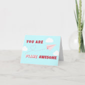 バレンタインデー飛行機素晴らし折り畳みノートカード ノートカード (正面)