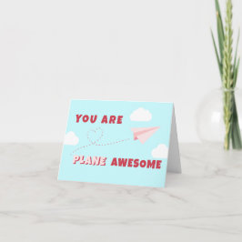 バレンタインデー飛行機素晴らし折り畳みノートカード ノートカード