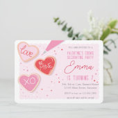 バレンタインデー飾クッキー誕生日パーティー 招待状 (スタンド正面)