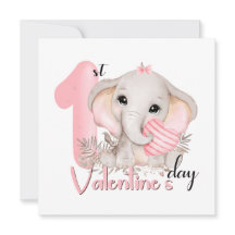 バレンタインデー1人目の女の子ピンクのゾウのバレンタイン