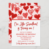 バレンタインデー1日の誕生日の招待状1回 招待状 (正面/裏面)
