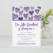 バレンタインデー1日2月の誕生日の招待 招待状 (スタンド正面)