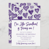 バレンタインデー1日2月の誕生日の招待 招待状 (正面/裏面)