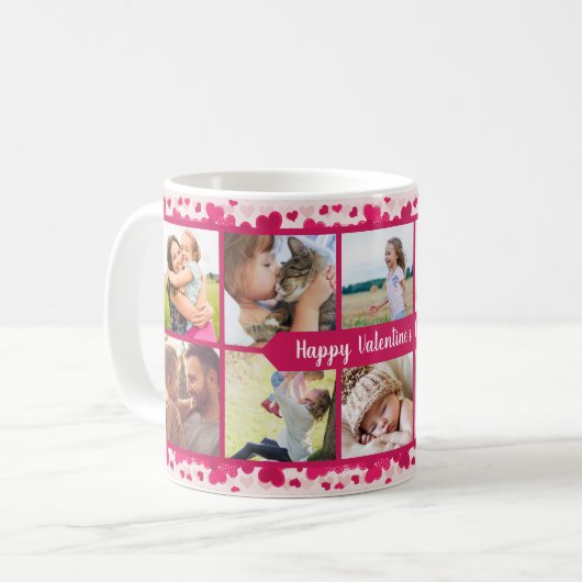 バレンタインデー10フォトコラージュとハート コーヒーマグカップ (正面左)