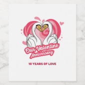 バレンタインデー10年 ワインラベル (シングルラベル)