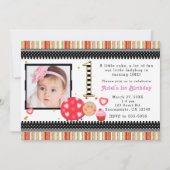 バレンタインデー1st誕生日パーティー写真招待状 招待状 (正面)