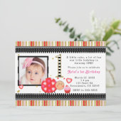 バレンタインデー1st誕生日パーティー写真招待状 招待状 (スタンド正面)