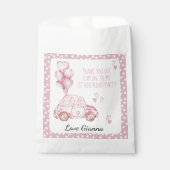 バレンタインデー1th誕生日ピンクバルーンと車 フェイバーバッグ (正面)