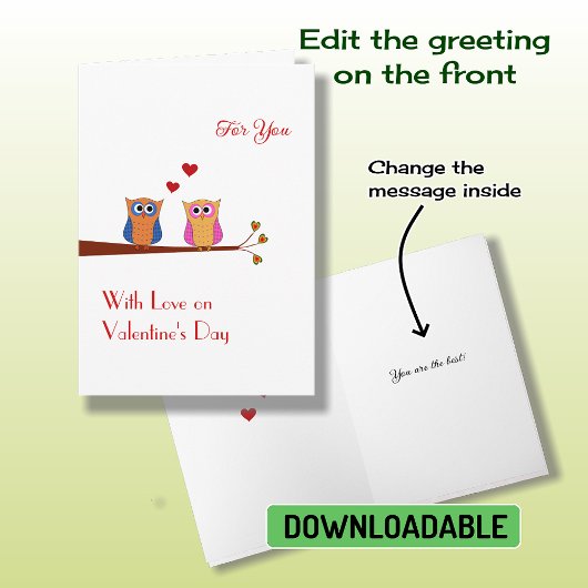 バレンタインデー2かわいいフクロムホリデーカード シーズンカード