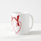 バレンタインデー2かわいい赤いハート愛 コーヒーマグカップ (正面右)
