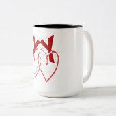 バレンタインデー2かわいい赤いハート愛 ツートーンマグカップ (正面右)