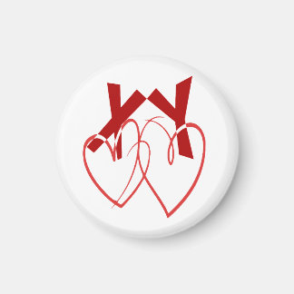 バレンタインデー2かわいい赤いハート愛 マグネット