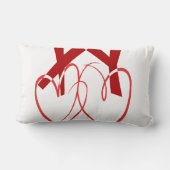 バレンタインデー2かわいい赤いハート愛 ランバークッション (裏面)