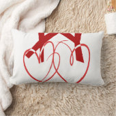 バレンタインデー2かわいい赤いハート愛 ランバークッション (ブランケット)