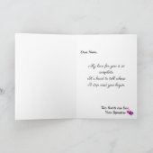 バレンタインデー2ハート1ラブカップルかわいらし カード (内部)