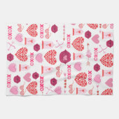 バレンタインデー2023の背景(ハート付き) キッチンタオル (横)