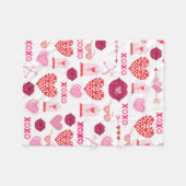 バレンタインデー2023の背景(ハート付き) フリースブランケット (正面(横))