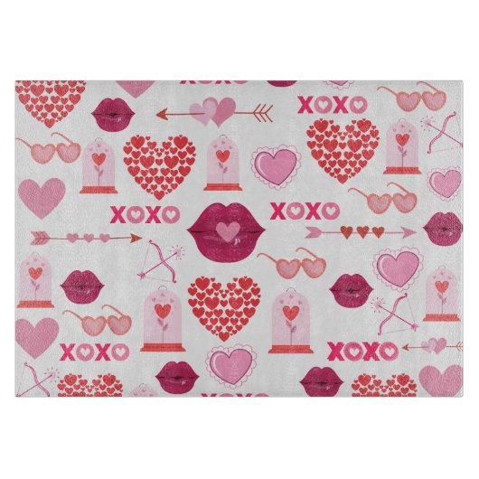 バレンタインデー2024の背景(ハート) カッティングボード (正面)