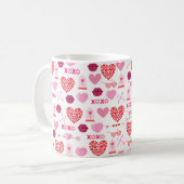 バレンタインデー2024の背景(ハート) コーヒーマグカップ (正面左)