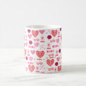 バレンタインデー2024の背景(ハート) コーヒーマグカップ (中央)
