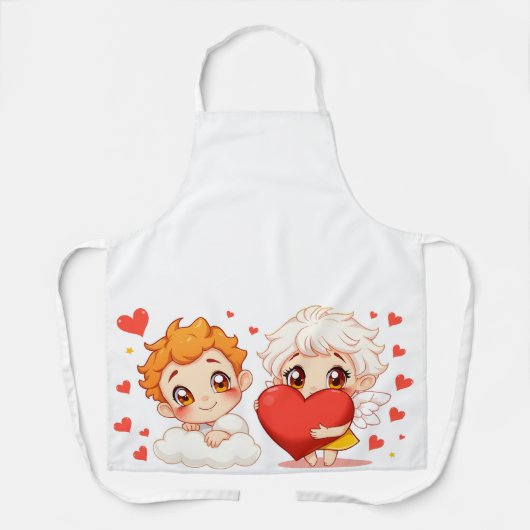 バレンタインデー2025かわいい天使よくはしゃぐたち❤️👼 エプロン (正面)